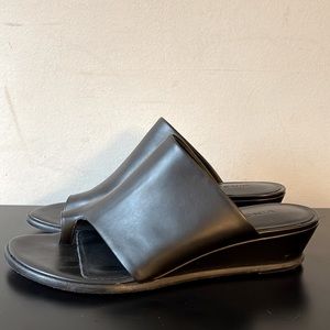 Vince black short wedge sandals size 38